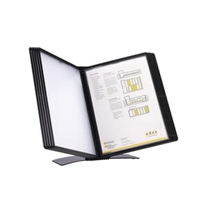 BORDSTATIV TARIFOLD A4 M/10 LOMMER SORT