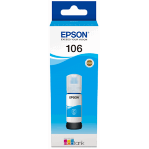 BLEKK EPSON CYAN T106 ECO TANK FLASKE