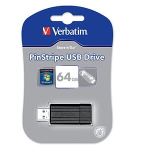 MINNEPENN VERBATIM 64GB PIN STRIPE