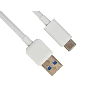 KABEL 2M HVIT USB-C TIL USB-A SANDBERG