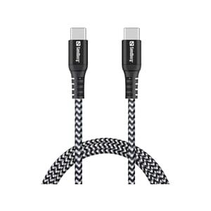 KABEL 1M SORT/HVIT  USB-C TIL USB-C SANDBERG