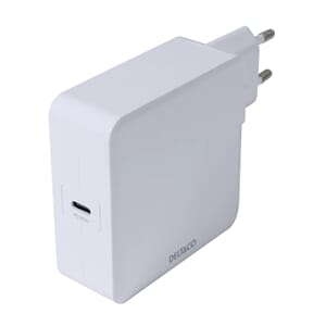 VEGGLADER DELTACO USB-C 5V/3 A, 65W HVIT