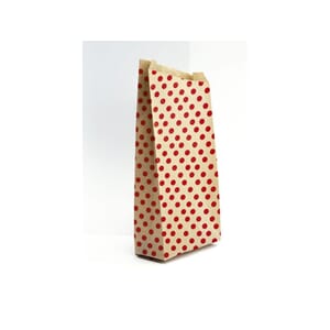 PAPIRPOSE 21X37X7CM KRAFT PRIKKET (50)