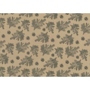 GAVEPAPIR DISKRULL JUL 57 CM KOTTE GRØNN, BRUN RIB - 7 KG