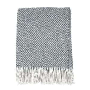 ULLPLEDD LINA GRÅ 130X200CM INKL. LOGOBRODERI I EN FARGE