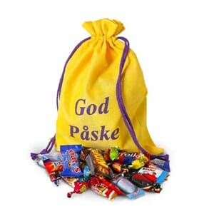 PÅSKESEKK MED INNPAKKEDE BITER 800GR