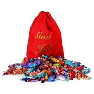 JULESEKK MED INNPAKKEDE SJOKOLADEBITER 800GR