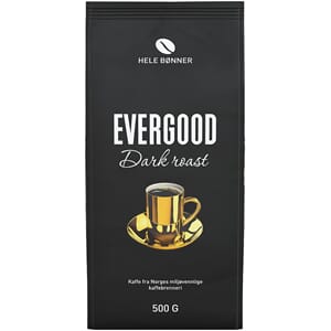 KAFFE EVERGOOD DARK ROAST HELE BØNNER 500G