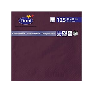 SERVIETT DUNI 3L 33CM PLOMME (125)