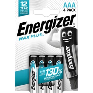 BATTERI MAX PLUS ENERGIZER ALKALISK AAA (4)