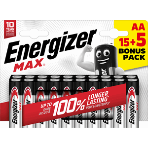 BATTERI ENERGIZER MAX AA (15+5)