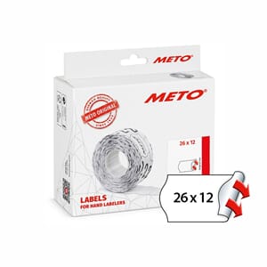 METO PRISRULL ETIKETT 26X12 HVIT (12RL/1000)