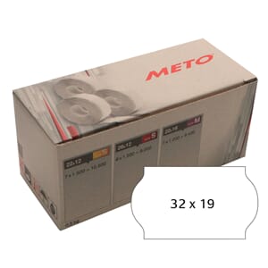 METO PRISRULL ETIKETT 32X19 HVIT (5RL/1000)