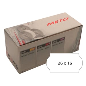 METO PRISRULL ETIKETT 26X16 HVIT (6RL/1200)