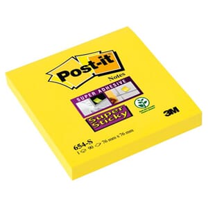 POST-IT SUPERS 76X76MM 654-S GUL
