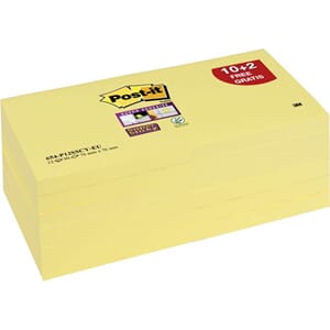 POST-IT SUPERS 76X76MM 654-12 GUL