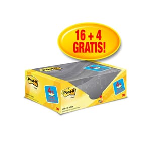 POST-IT 76X127MM ØKONOMI GUL (20)