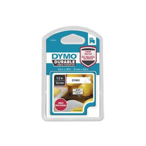 TAPE DYMO D1 12MM X 5,5M SORT/HVIT