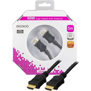 KABEL DELTACO HDMI M/M 4K 5M SORT
