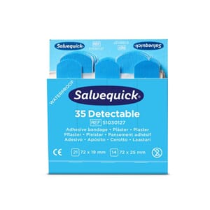 PLASTER SALVEQUICK DETECTABLE BLÅ (6X35