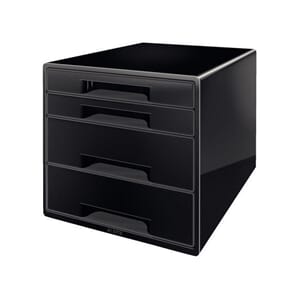 SKUFFEKABINETT LEITZ WOW 4 SKUFFER SORT