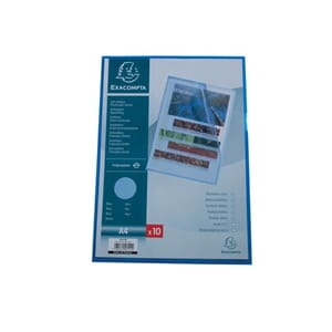 PLASTOMSLAG EXACOMPTA A4 120MY BLÅ (10)