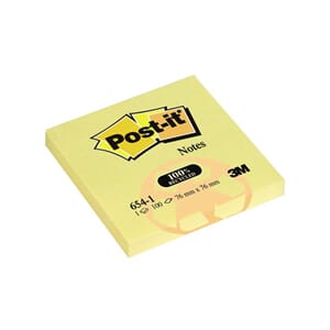 POST-IT® NOTATBLOKK 76X76MM RESIRK GUL