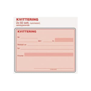 KVITTERING EMO A6 SELVKOPI. 2X50SET NUM