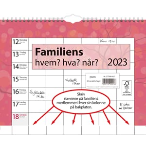 FAMILIENS HVEM, HVA, NÅR KALENDER 2023
