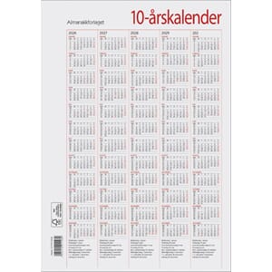 KALENDER 2026 7.SANS TIÅRSKALENDER A4, 2022 - 2031