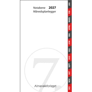 KALENDER 2027 7.SANS NOTABENE MÅNEDSPLANLEGGER, KA