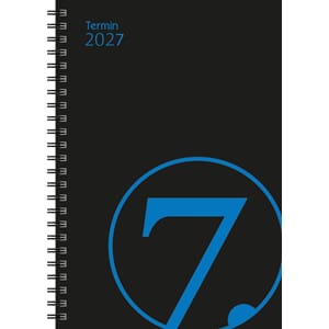 KALENDER 2027 7.SANS TERMIN, SPIRALISERT PP SORT