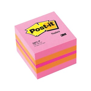 POST-IT® KUBE 51X51MM ROSA/ORANG/FIOLETT