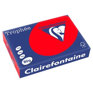 KOPIPAPIR TROPHEE A4 80G KORALRØD (500)