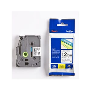 TAPE P-TOUCH TZ 12MM SORT PÅ HVIT