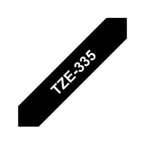 TAPE P-TOUCH TZ 12MM HVIT PÅ SORT