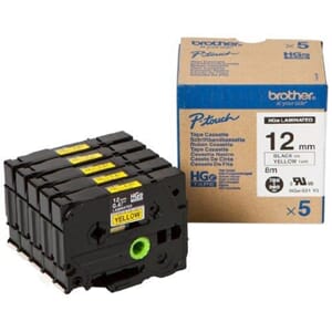 TAPE BROTHER HG 12MM SORT PÅ GUL (5)