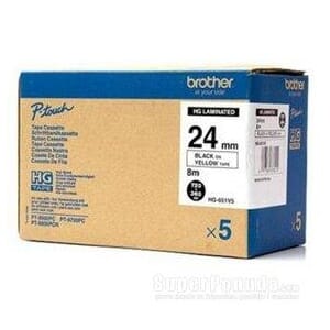 TAPE BROTHER HG 24MM SORT PÅ GUL (5)