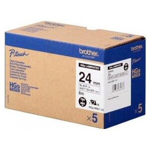 TAPE BROTHER HG 24MM SORT PÅ MATTT SØLV (5)