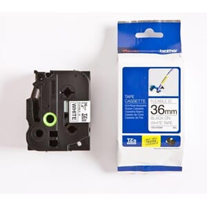 TAPE BROTHER TZE 36MMX8M FLEKSIBEL SORT/HVIT
