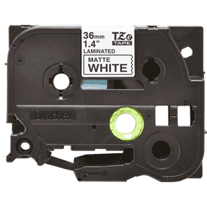 TAPE BROTHER TZE 36MM SORT/HVIT MATT