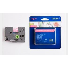 TAPE BROTHER TZE 12MMX5M HVIT/BERRY ROSA