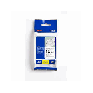 TAPE BROTHER TZER RIBBON 12MM X 4M SORT PÅ HVIT