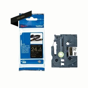 TAPE BROTHER TZER SATIN 24MM X 4M GULL PÅ SORT