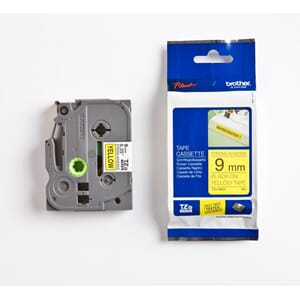 TAPE BROTHER TZES 9MMX8M STERK SORT/GUL