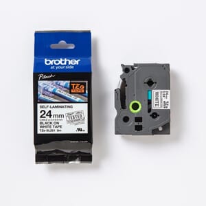 TAPE BROTHER TZE-SL SELVLAMINERENDE SORT PÅ HVIT 24 MM