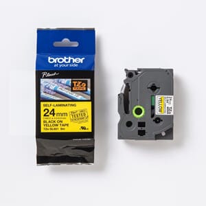 TAPE BROTHER TZE-SL SELVLAMINERENDE SORT PÅ GUL 24 MM