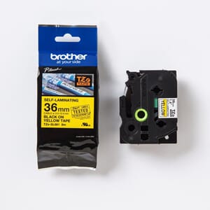 TAPE BROTHER TZE-SL SELVLAMINERENDE SORT PÅ GUL 36 MM