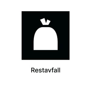 DEKALER A5 AVFALL RESTAVFALL KILDESORTERINGSETIKETT