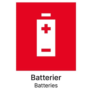 DEKALER A5 AVFALL BATTERI KILDESORTERINGSETIKETT